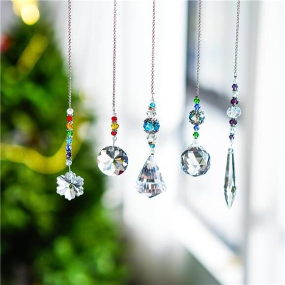 5 Pcs Crystal Suncatchers with Colorful Beads for Window Decoration - Picture 6 of 7